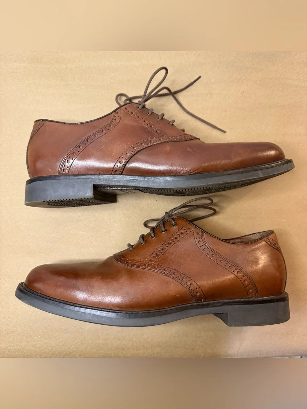 Johnston & Murphy Brown Leather Derby Oxfords